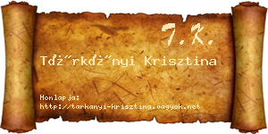 Tárkányi Krisztina névjegykártya