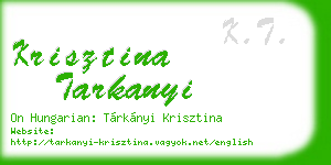 krisztina tarkanyi business card